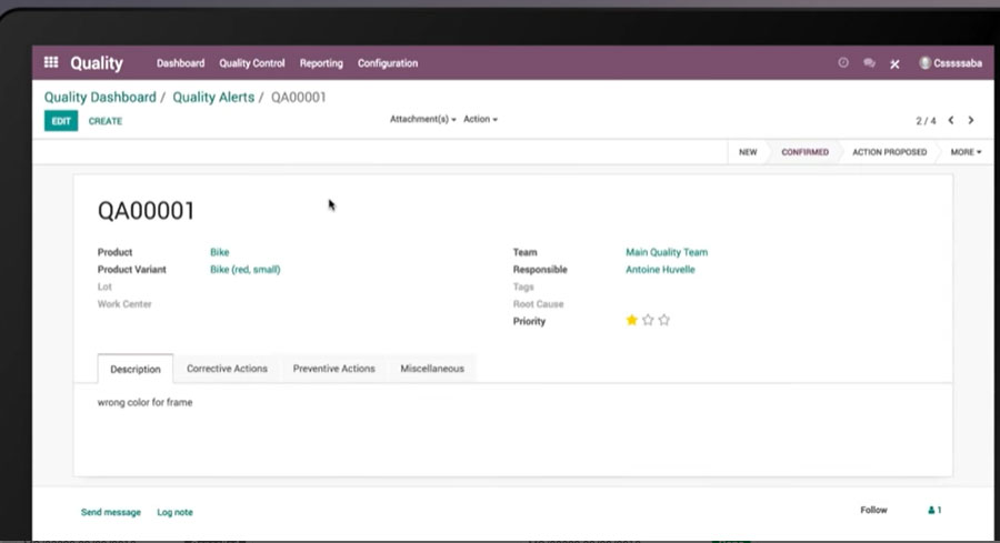 Odoo Quality Management